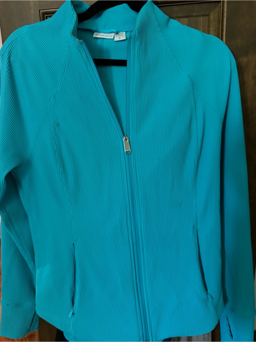 Athletes Turquoise Zip-Front Bomber Jacket